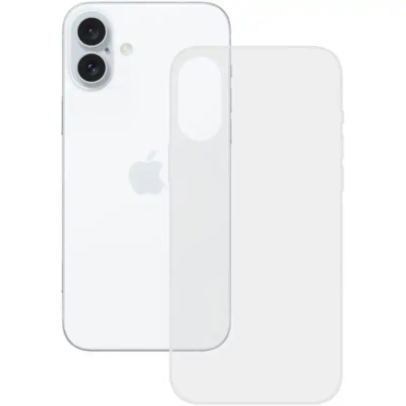 Ksix Funda Flexible Antihuellas Compatible Carga Inalámbrica Transparente para iPhone 16 Plus