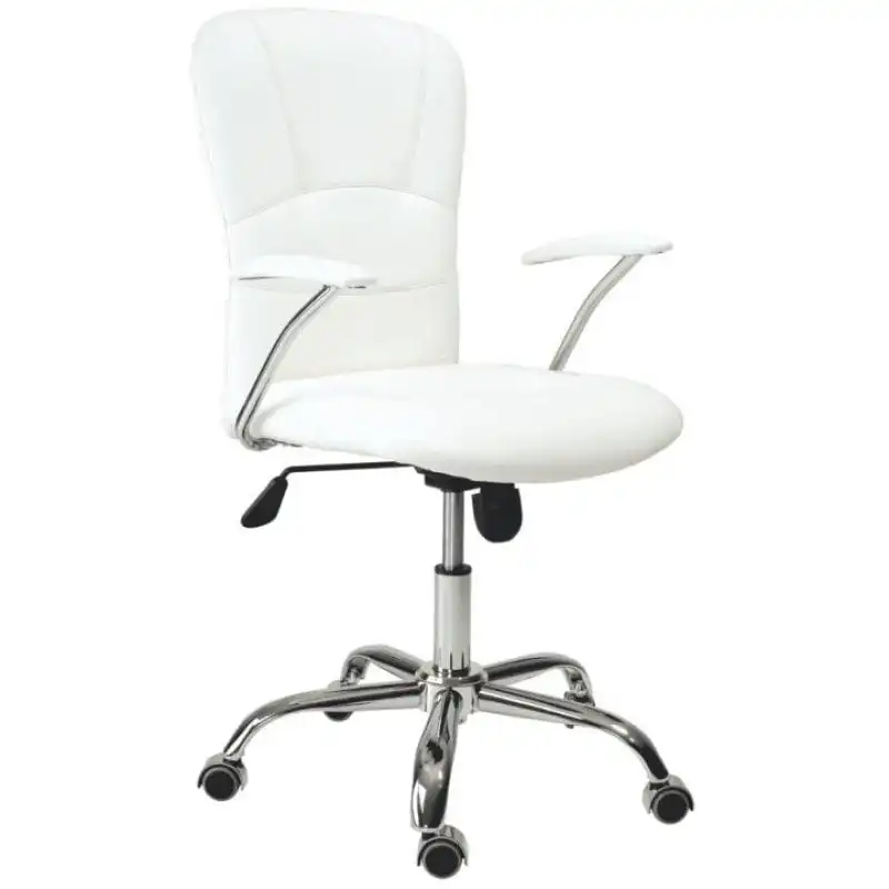 Home Heavenly Magic Silla de Oficina con Reposabrazos Acolchados Y Respaldo Alto Blanco