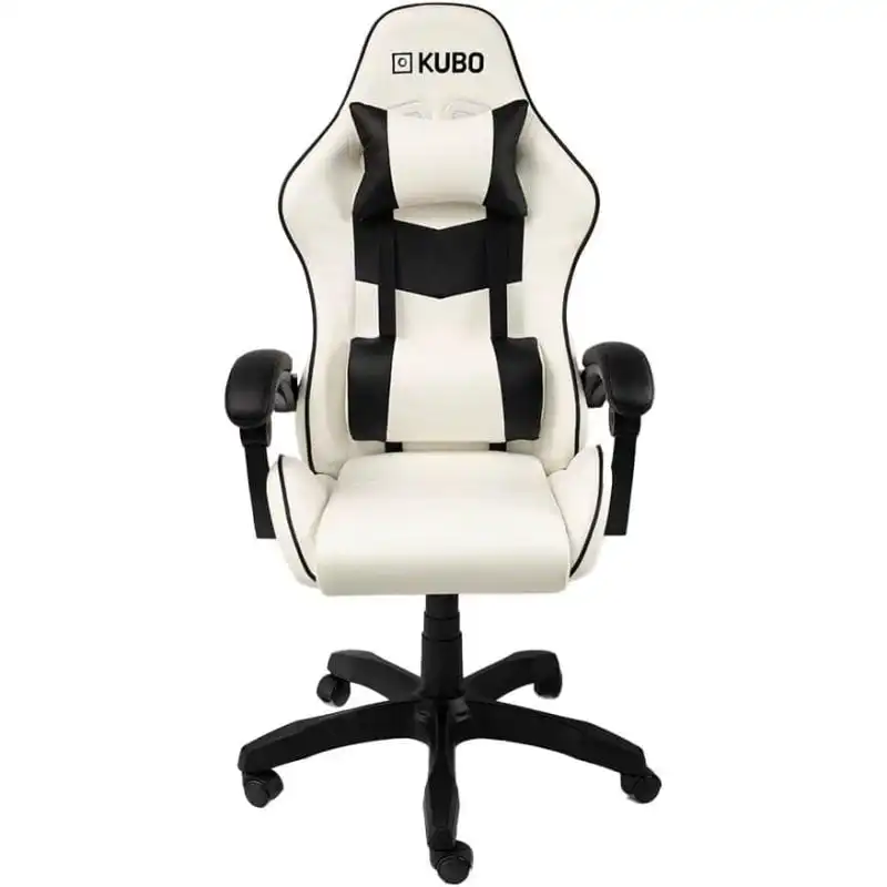 Kubo Silla Gaming Ergonómica con Reposacabezas Blanca/negra