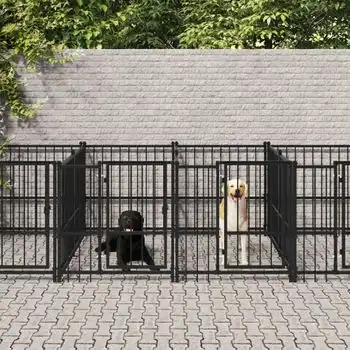 Perrera De Exterior | Jaula Para Perro | Parque Para Mascotas De Acero 7,51 M² Cfw783900