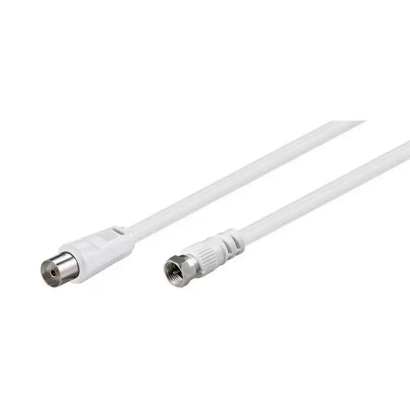 Goobay Cable Coaxial Antena a Conector F Hembra/Macho 1.5m Blanco