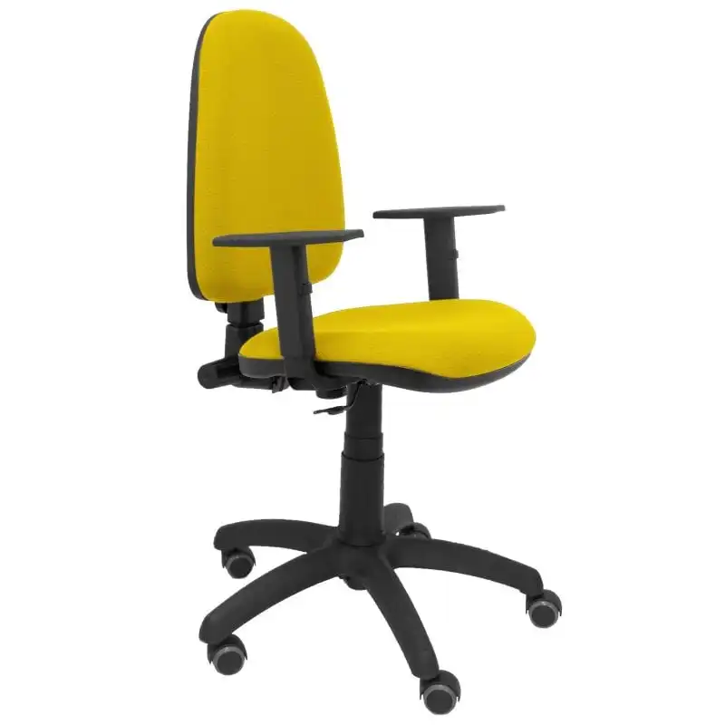 Piqueras y Crespo Ayna Bali Silla Oficina Brazos Regulables Ruedas de Parqué Amarillo