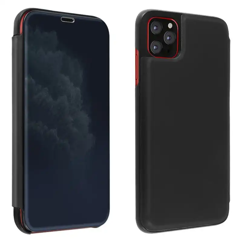 Avizar Funda Libro Translúcida Efecto Espejo Negra para iPhone 11 Pro