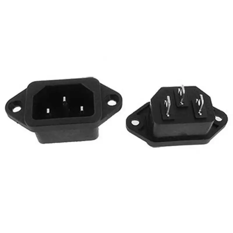 Goobay Conector de Alimentación C14 AC Macho Negro