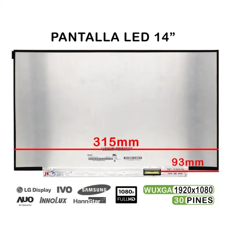 Pantalla Led De 14" Para Portátil N140hce-en2 Rev.c4 Fhd 30 Pines