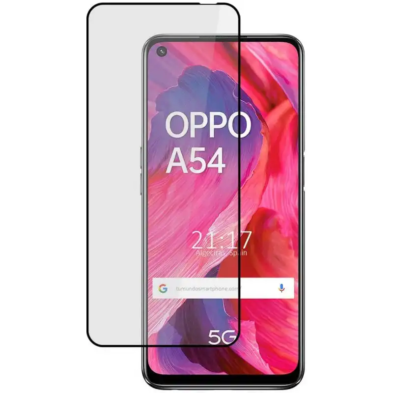 Ksix Full Glue Protector Cristal Templado Negro 2.5D para Oppo A54 5G