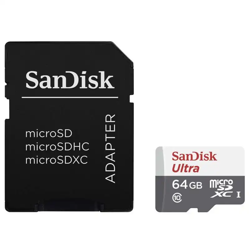 Sandisk Ultra MicroSDXC 64GB Clase 10 UHS-I + Adaptador