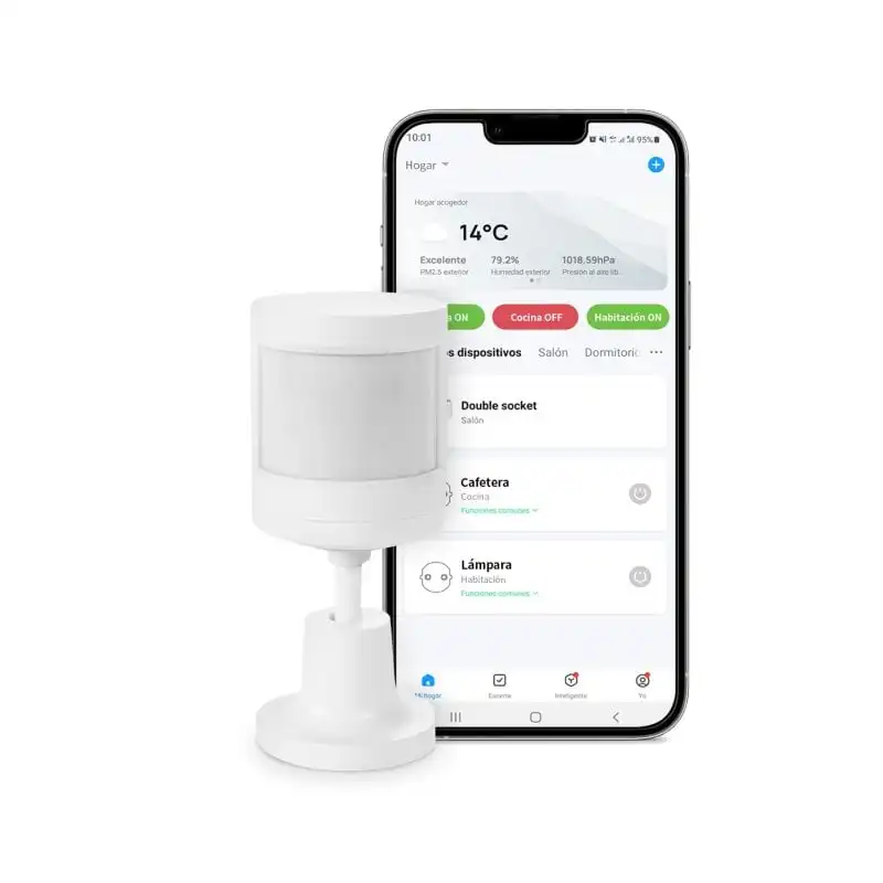 Ksix Sensor de Movimiento Compatible con Centro Control Zigbee