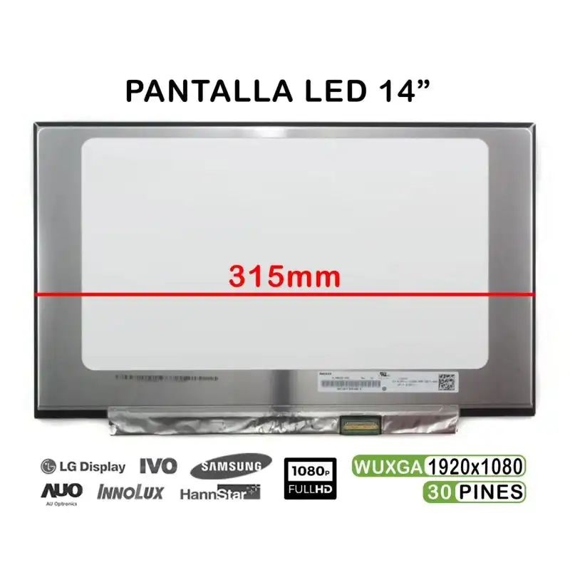 Pantalla Led De 14" Para Portátil Lenovo Thinkpad X1 Carbon 20hr 20hq Series