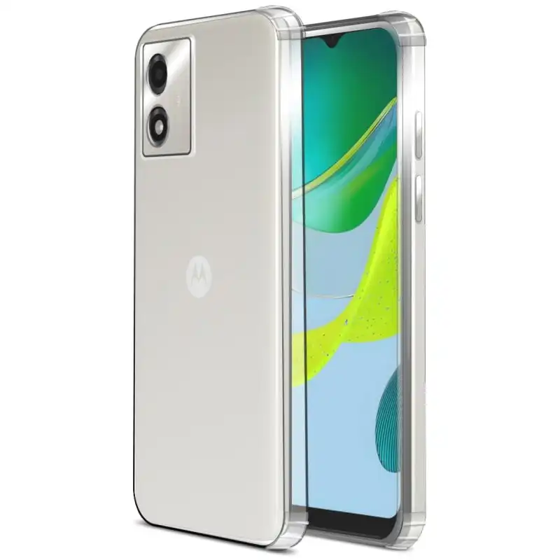 PcCom Essential Funda Antishock Transparente para Motorola Moto E13
