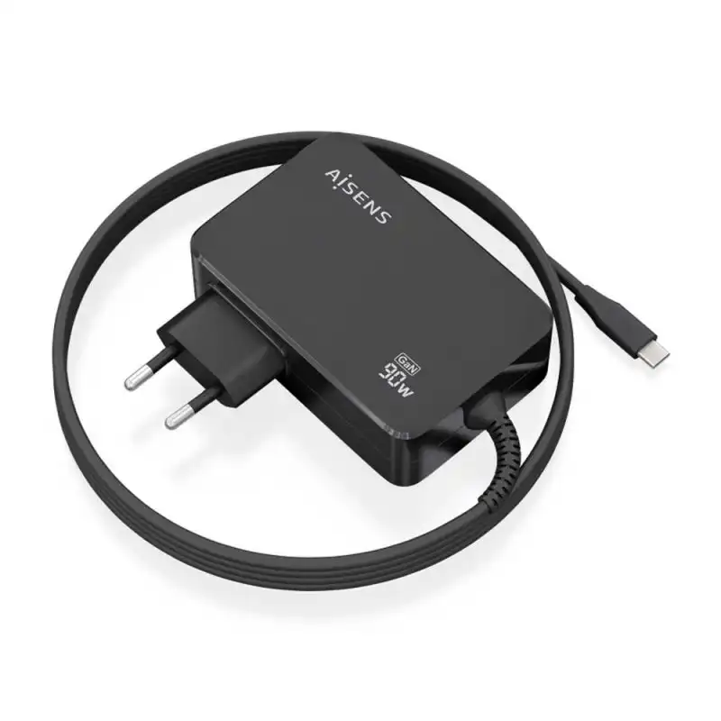 Aisens Cargador GaN 90W PD3.0 1xUSB-C 1.8m Negro