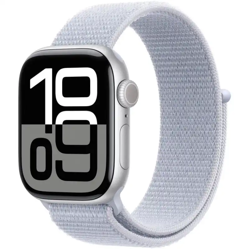 Apple Watch Series 10 GPS 42mm Caja Aluminio Plata con Correa Loop Deportiva Azul Nube