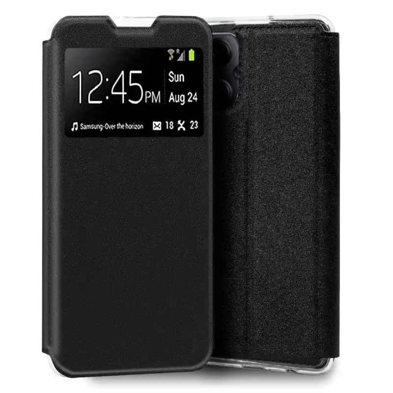Cool Funda Flip Cover Liso Negro para Xiaomi Poco X5 Pro 5G
