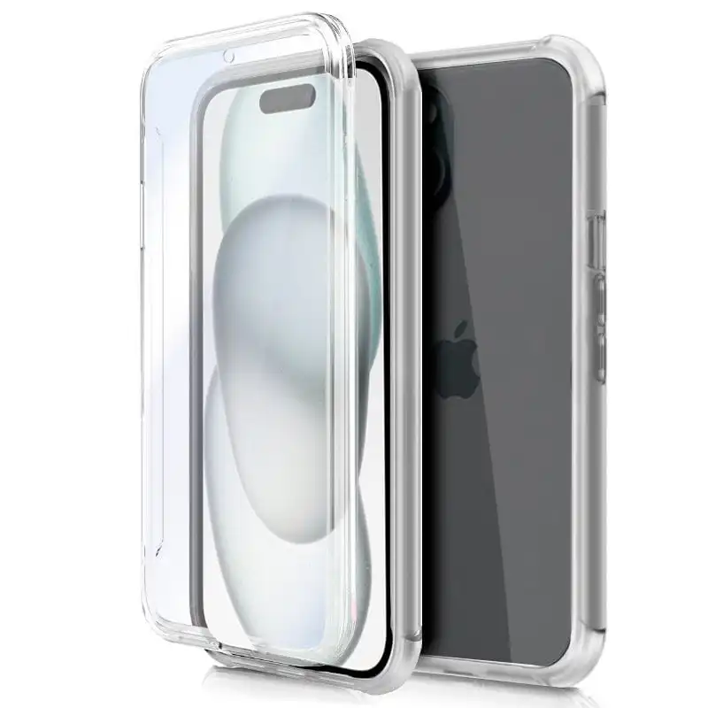 Cool Funda Silicona 3D Transparente Frontal/Trasera para iPhone 15