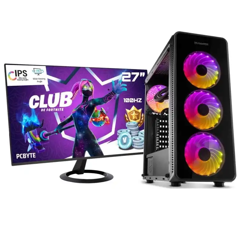 PCBYTE Eternity27 Pc AMD Ryzen 7 5700G/32GB/2TB SSD + Monitor 27" FHD 100Hz
