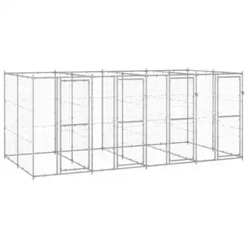 Perrera De Exterior | Jaula Para Perro | Parque Para Mascotas De Acero Galvanizado 9,68 M² Cfw783969