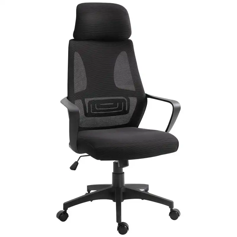 Vinsetto Silla de Oficina Ergonómica Negra