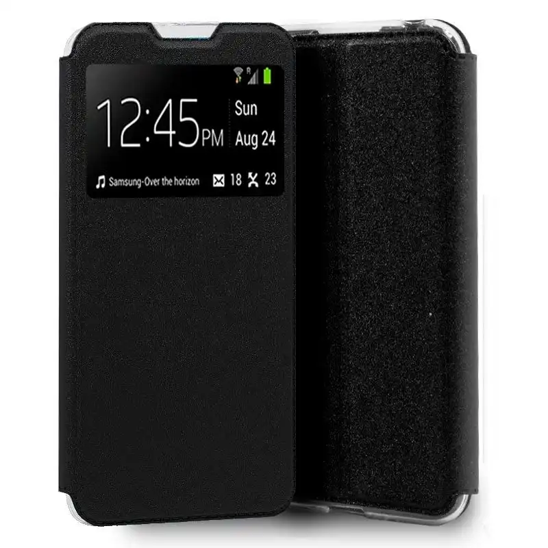 Cool Funda Flip Cover Liso Negro para Oppo Find X2 Lite