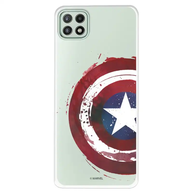 Funda Oficial de Marvel Capitán América Escudo Transparente para Samsung Galaxy A22 5G