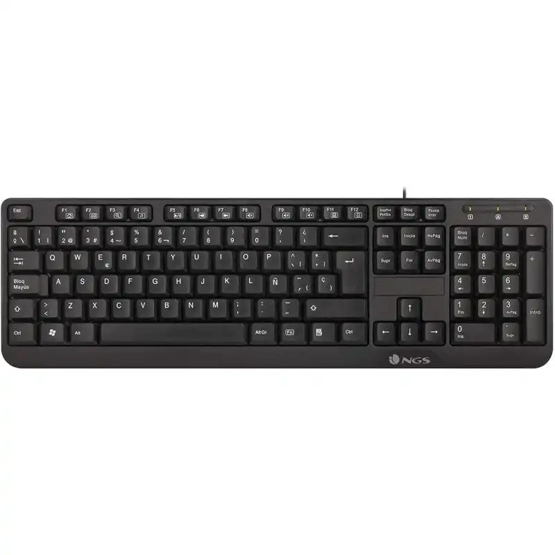 NGS Funky V3 Teclado USB Multimedia Plug & Play 1.4m Qwerty Español Negro