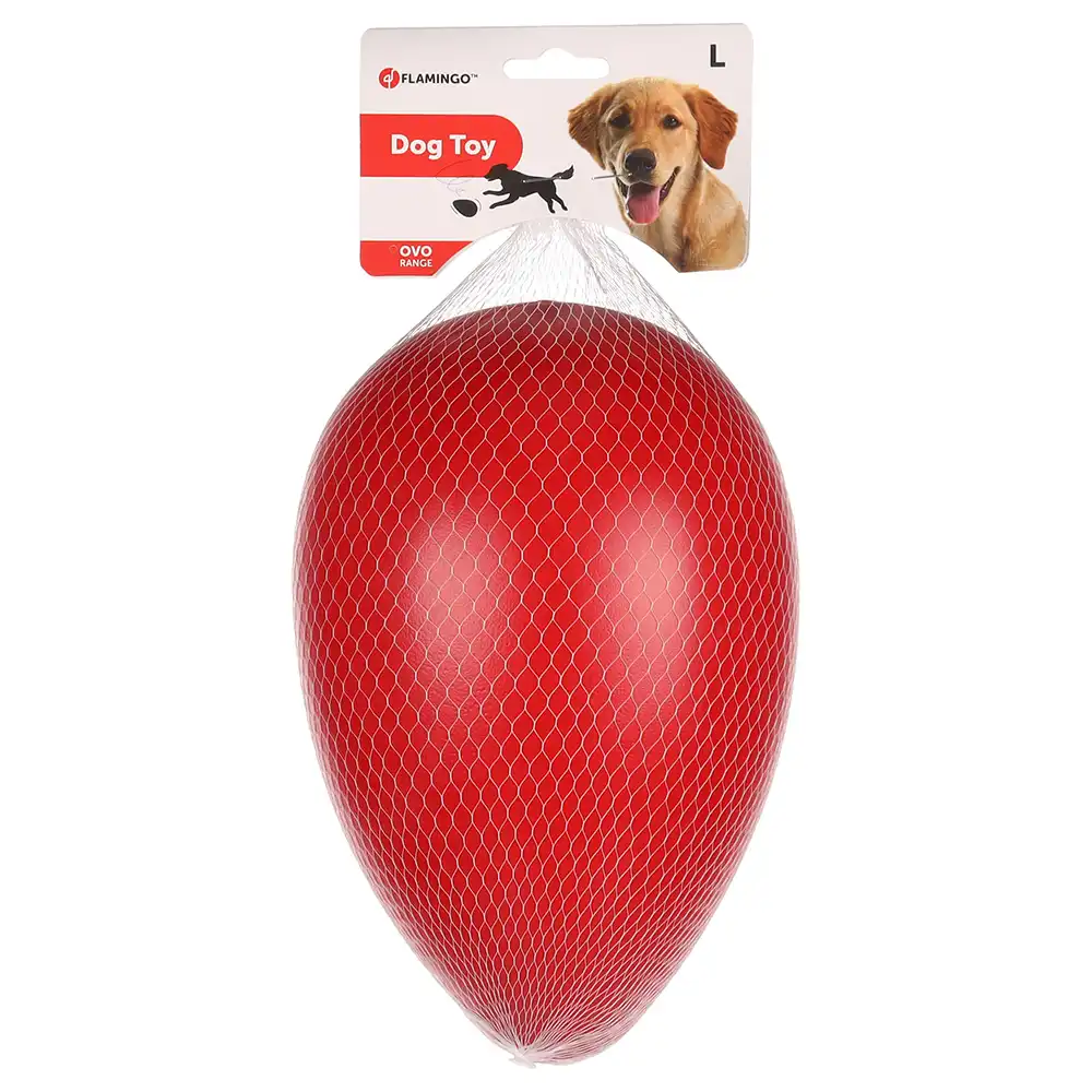 para perro Flamingo Ovo drive egg, rojo - L: 16,5 x 25 cm (Diám x Al)