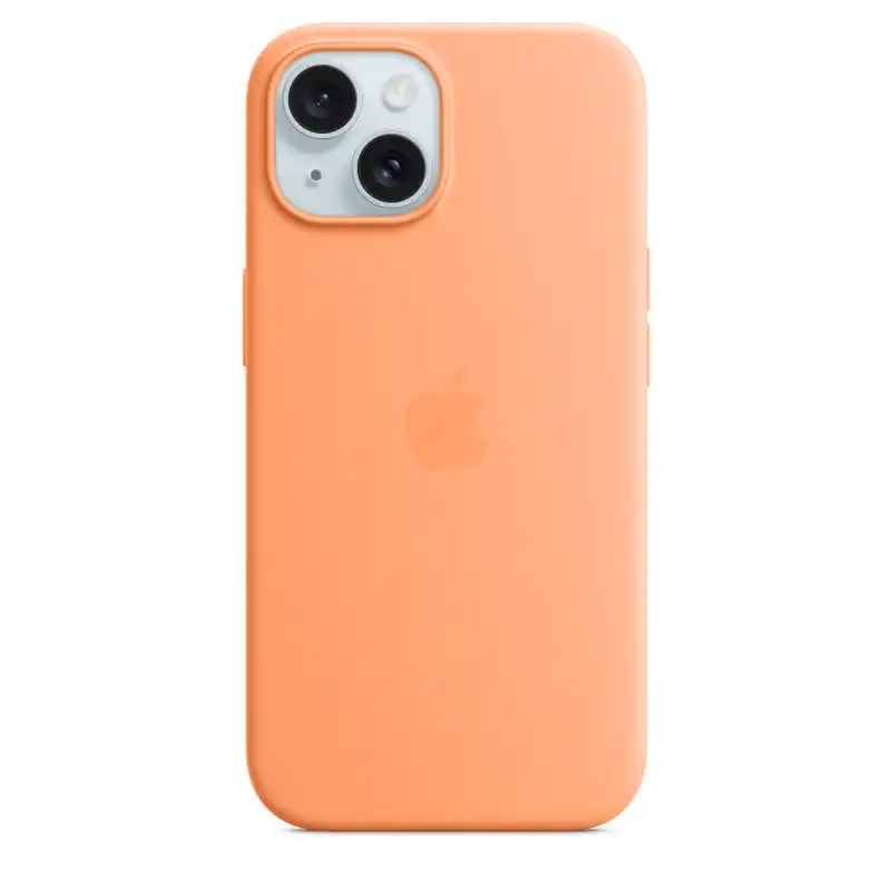 Apple Funda de Silicona con MagSafe Naranja Sorbete para iPhone 15