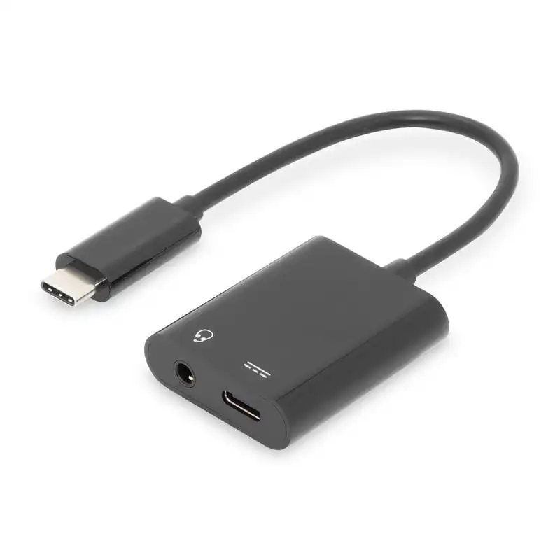 Digitus Adaptador USB-C a USB-C/Jack 3.5mm Negro