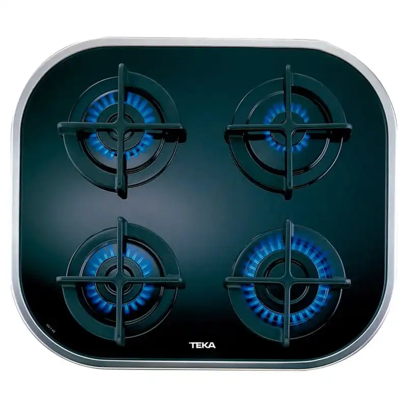 Teka CG.1 4G AI AL Placa de Gas Butano 4 Zonas Negro/Acero Inoxidable