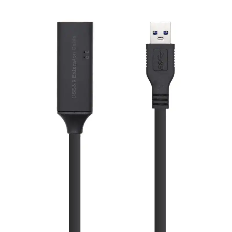 Aisens Cable Alargador USB 3.0 Tipo A Macho/Hembra con Amplificador 10m Negro