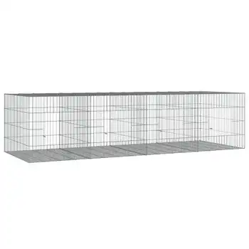 Jaula Para Conejos 4 Paneles Hierro Galvanizado 217x79x54 Cm Vidaxl