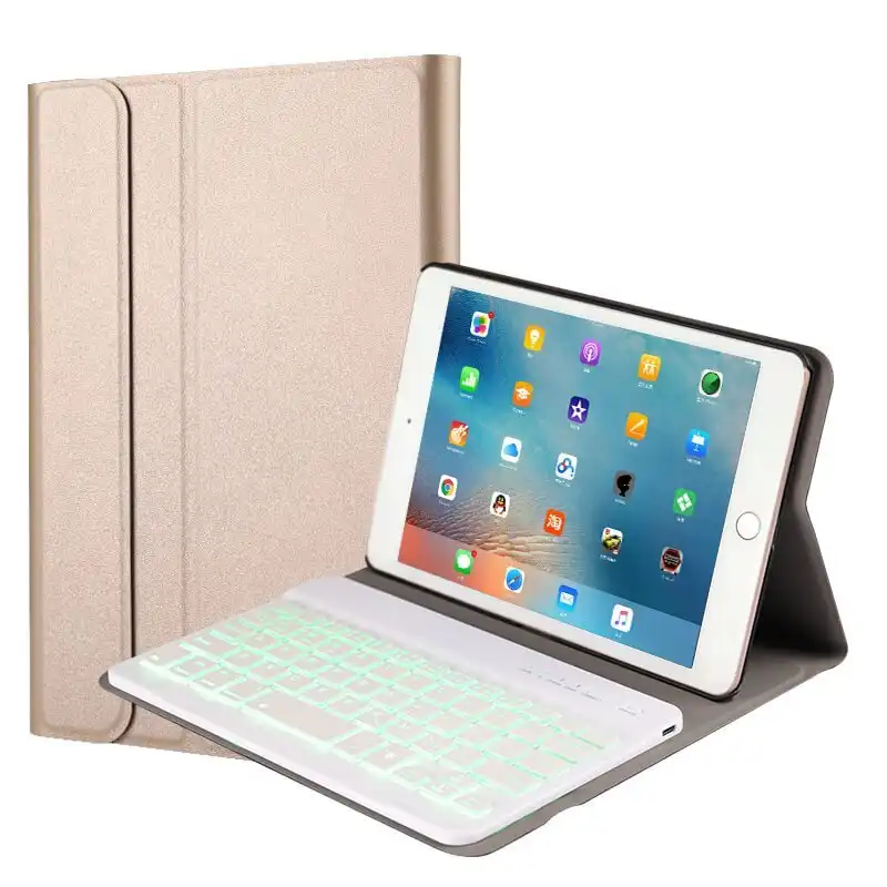 Royal Bailey 1027D Funda con Teclado Bluetooth para Ipad Mini1/2/3 Dorado