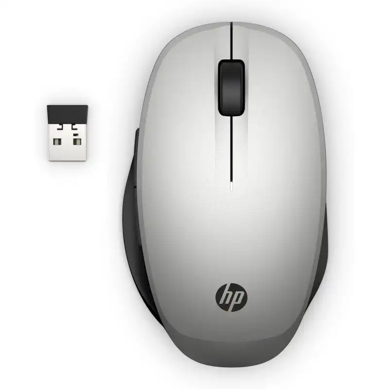 HP 300 Ratón Inalámbrico con Modo Dual 3600 DPI Plata