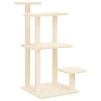 Postes Rascadores Para Gatos Con Plataformas Crema 98,5 Cm Vidaxl