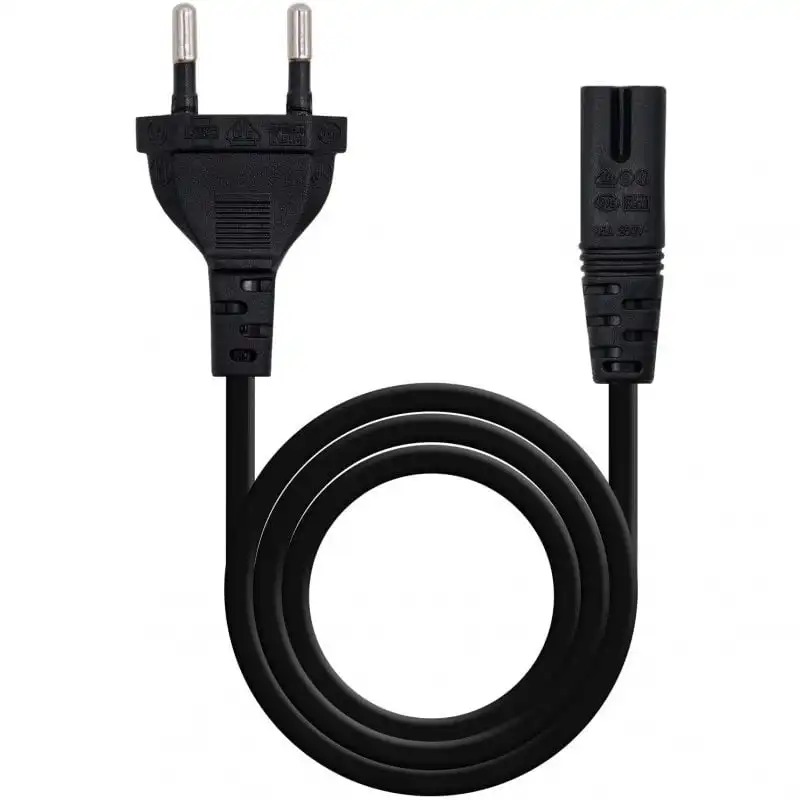 Nanocable Cable de Alimentación Forma 8 CEE7/16 - C7 1.5m Negro