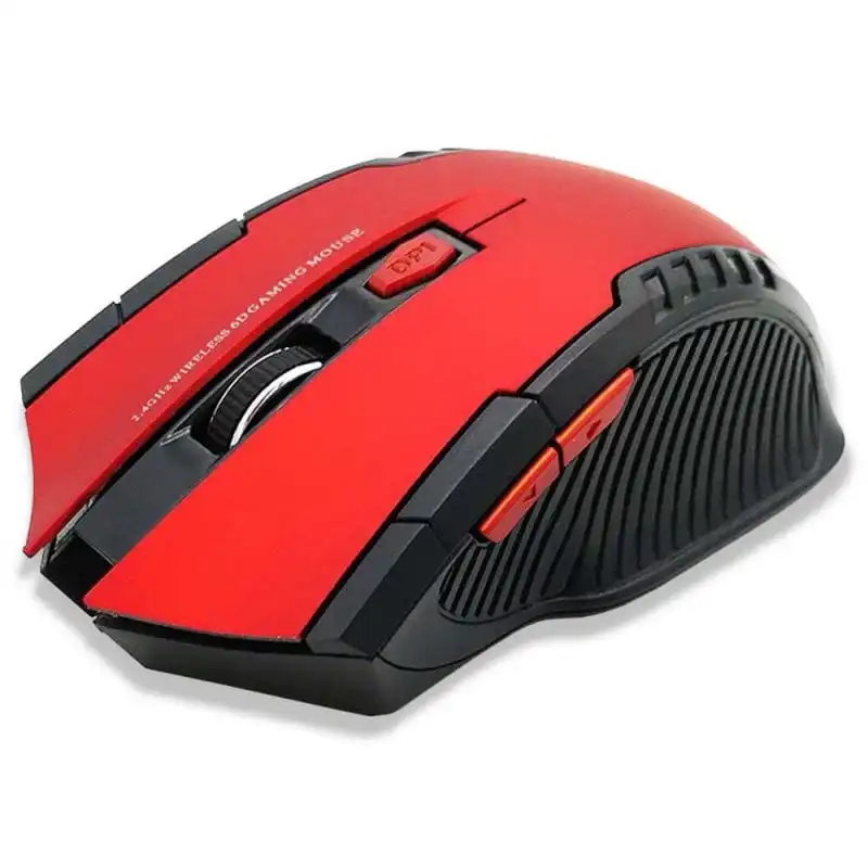 OcioDual Ratón Óptico Gaming Inalámbrico 1600DPI Rojo