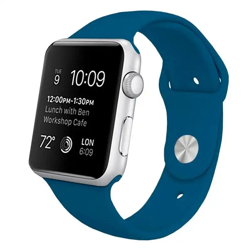 Cool Correa Goma Azul para Apple Watch Watch 42/44 mm Series 1/2/3/4/5/6/SE