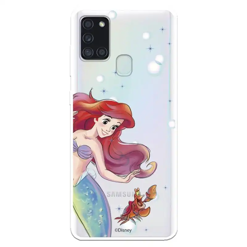 Funda Oficial de Disney Ariel y Sebastián Burbujas La Sirenita para Samsung Galaxy A21S