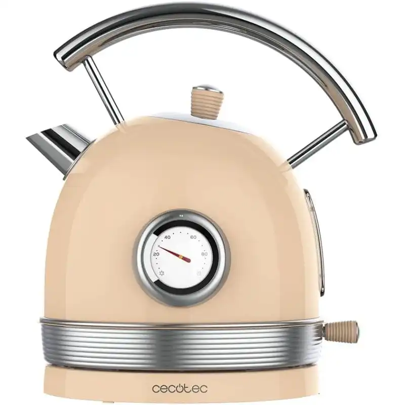 Cecotec Thermosense 420 Vintage Hervidor de Agua Retro 1.8L 2200W Beige
