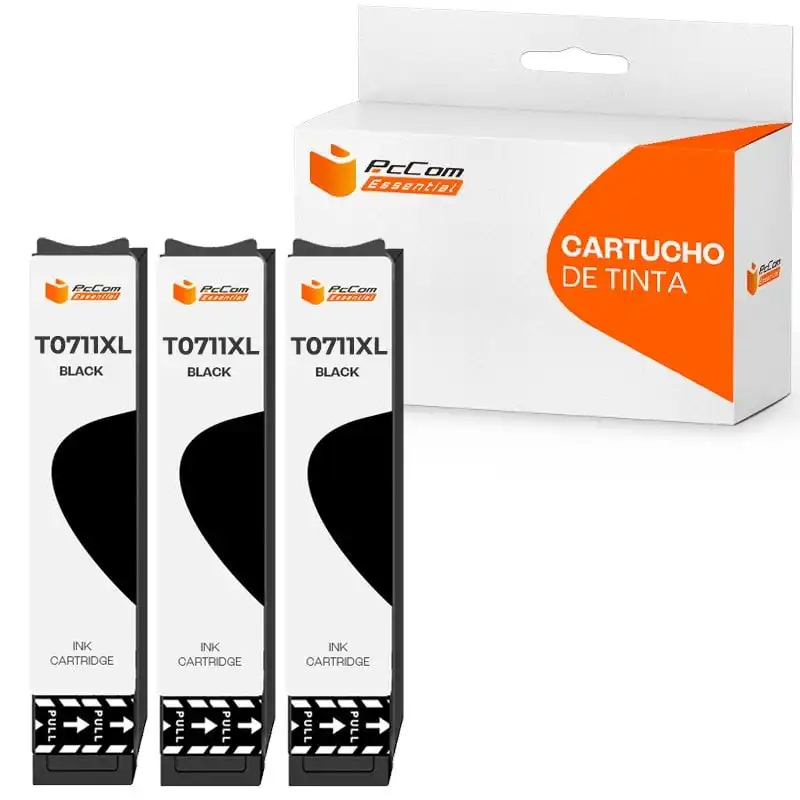 Pccom Essential Cartucho Tinta Compatible con Epson T0711/T0891 Negro Pack 3