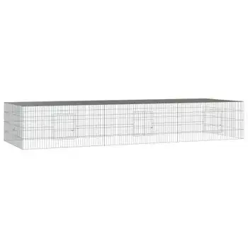 Jaula Para Conejos 3 Paneles Hierro Galvanizado 325x109x54 Cm Vidaxl