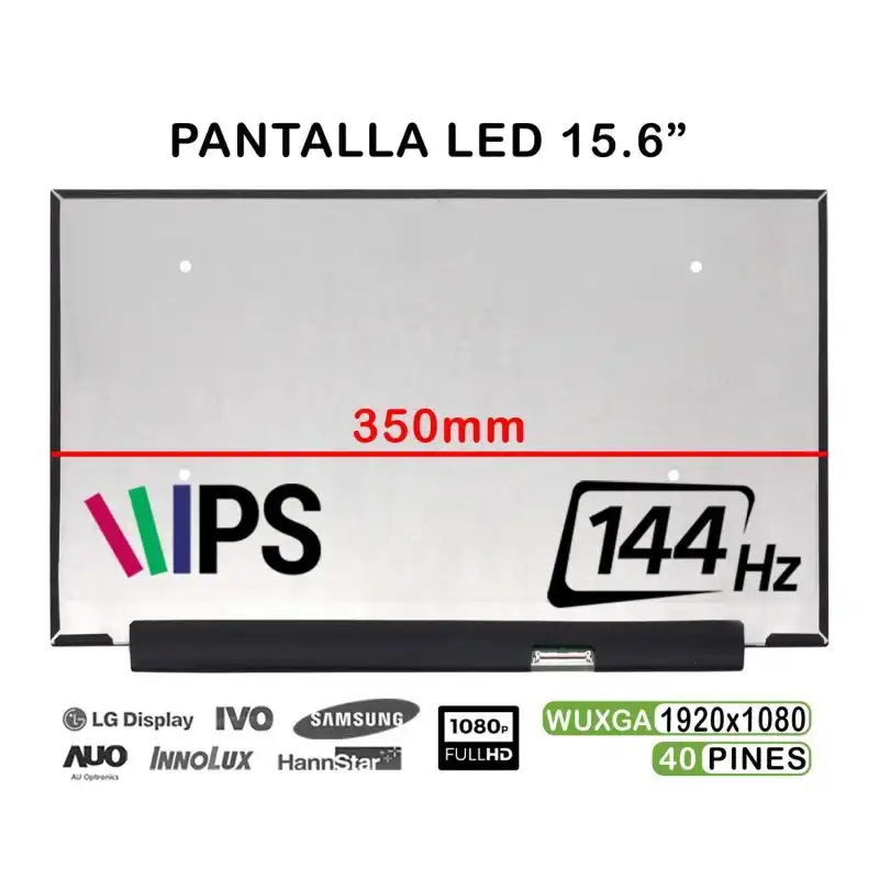 Pantalla Led De 15.6" Para Portátil B156han09.2 Hw1a Fhd Ips 144hz 350mm 40 Pines