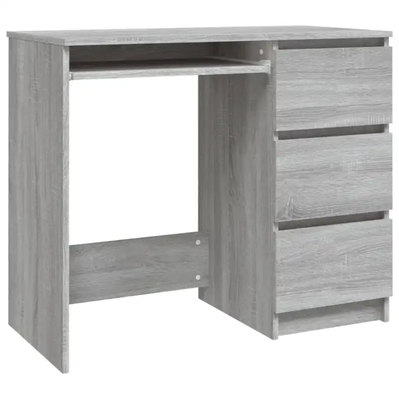 Vidaxl Escritorio De Madera Contrachapada Gris Sonoma 90x45x76 Cm