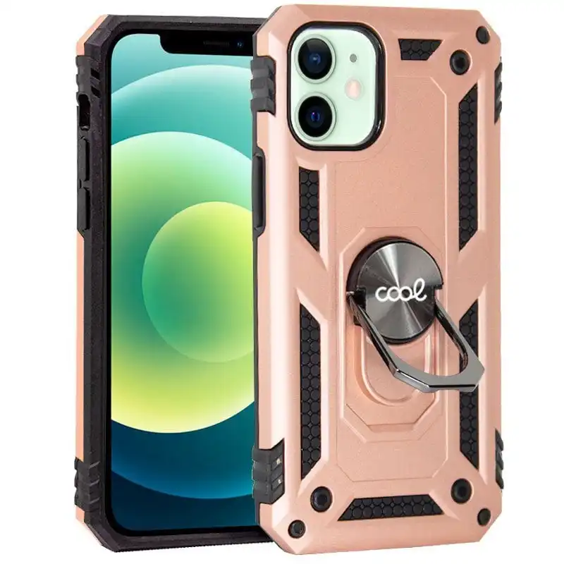 Cool Funda Hard Rose Gold con Anilla para iPhone 12/12 Pro