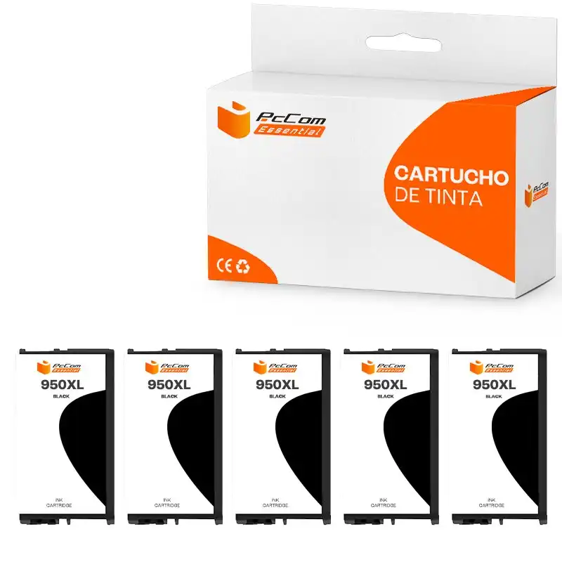 Pccom Essential HP 950XL Cartucho Tinta Compatible Negro Pack 5