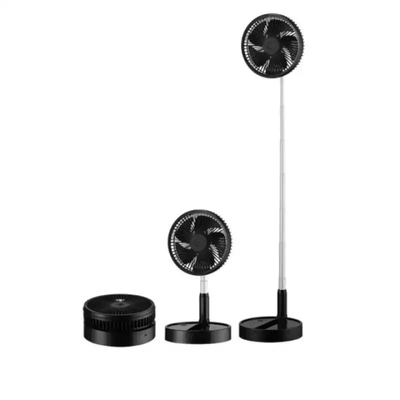 Iluminashop 349614 Ventilador de Pie Plegable con Altura Regulable con Mando a Distancia 10W Negro