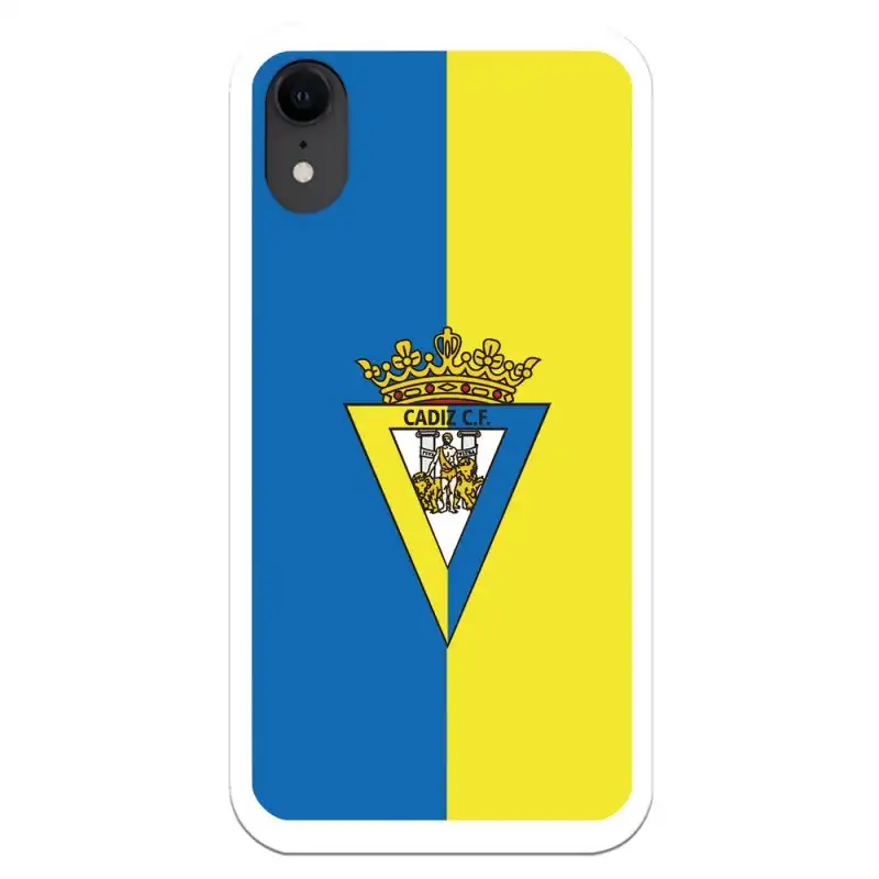 Funda Licencia Oficial Cádiz CF Escudo Fondo Bicolor para iPhone XR