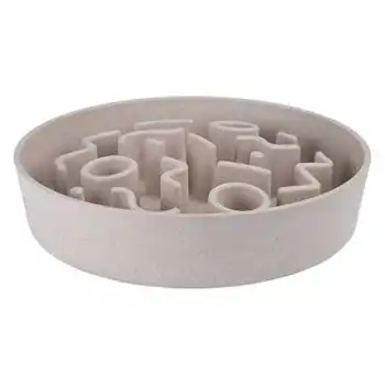 Comedero Lento Para Perros Bambú Color Merengue 28 Cm District70