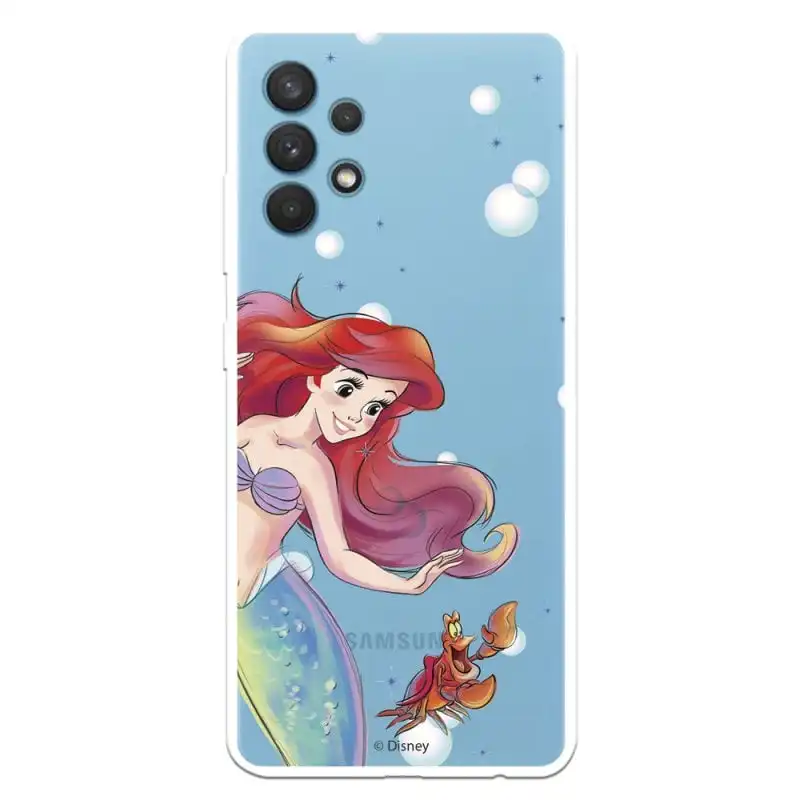 Funda Oficial de Disney Ariel y Sebastián Burbujas La Sirenita para Samsung Galaxy A32 4G