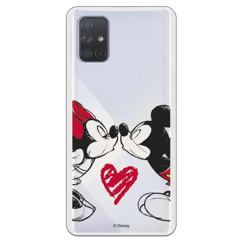 Funda Oficial Clásicos de Disney Mickey y Minnie Beso para Samsung Galaxy A71