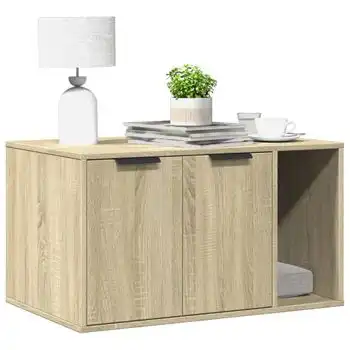 Mueble Arenero Para Gatos Madera Roble Sonoma 80x50x45 Cm